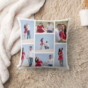 Add Your Instagram Seven Photo Collage Throw Pillow