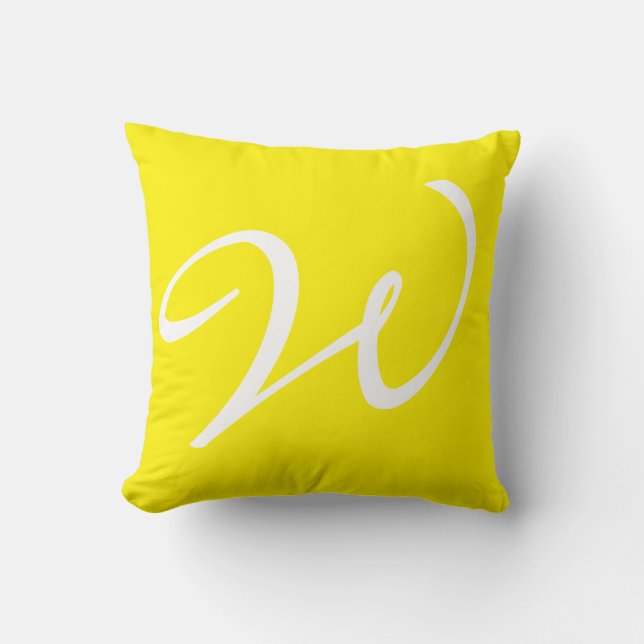 Add Your Letter W Throw Pillow Cushion (Front)
