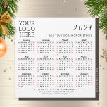 Add Your Logo 2024 Business Calendar Magnet Simple<br><div class="desc">This simple square 2024 magnetic calendar is a template to place your logo, add company contacts, slogan or another text for your clients and colleagues. Months are in script font. Saturdays and Sundays are in red to plan and discuss the working days with ease. It's a practical gift idea for...</div>