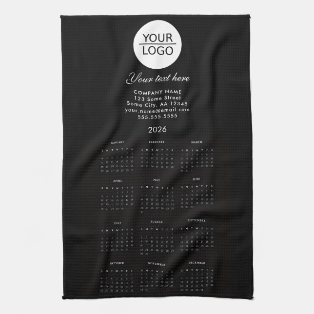 Add your Logo 2026 Calendar Company Promotion Kitchen Towel (Vertical)