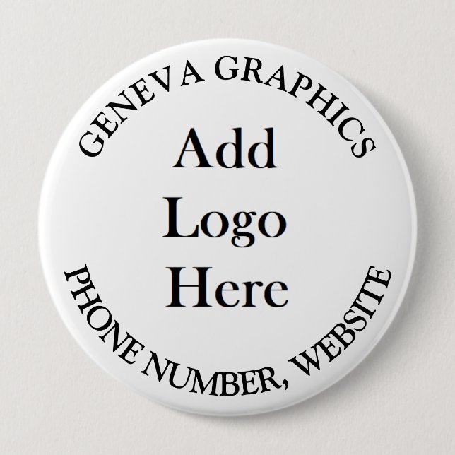 Add Your Logo and Business Information Large Button (Front)