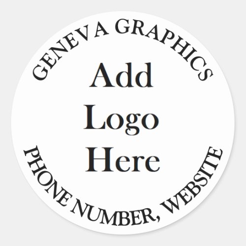 Add Your Logo and Business Information Large Classic Round Sticker