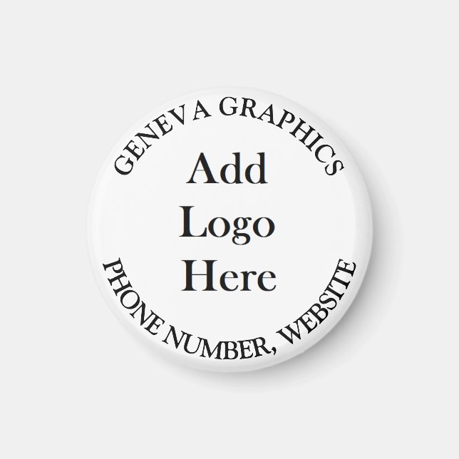 Add Your Logo and Business Information Small Magnet (Front)