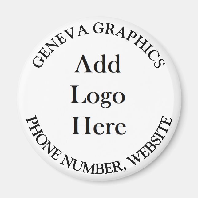 Add Your Logo and Business Information Small Magnet (Front)