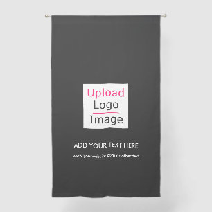 Add Your Logo and Custom Text Business Chic Sheer Curtains