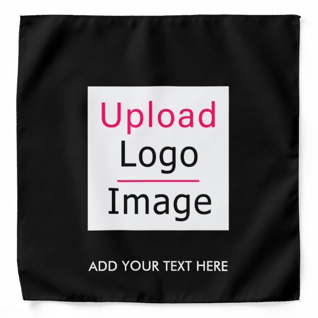 Add Your Logo and Custom Text Modern Business Chic Bandana (Front)