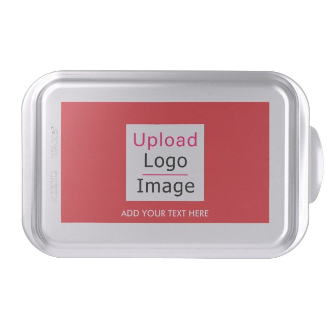 Add Your Logo and Custom Text Modern Business Chic Cake Pan (Front)
