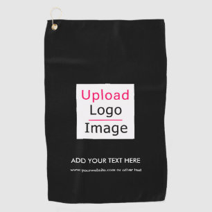 Add Your Logo and Custom Text Modern Business Chic Golf Towel