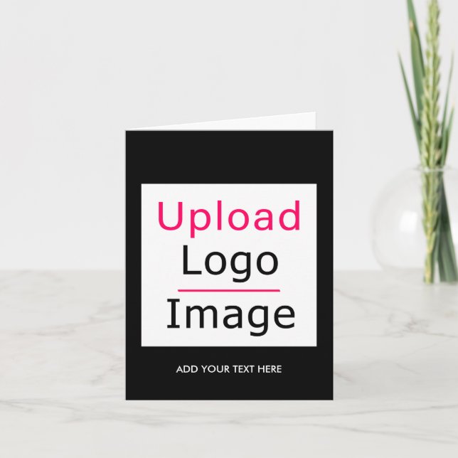Add Your Logo and Custom Text Modern Business Chic Note Card (Front)