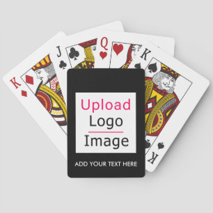Add Your Logo and Custom Text Modern Business Chic Poker Cards