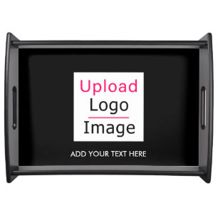 Add Your Logo and Custom Text Modern Business Chic Serving Tray