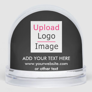 Add Your Logo and Custom Text Modern Business Chic Snow Globe
