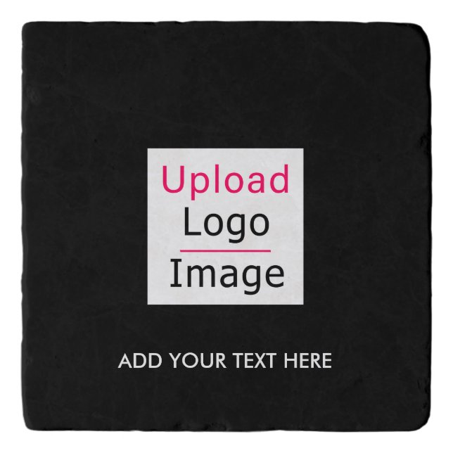 Add Your Logo and Custom Text Modern Business Chic Trivet (Front)