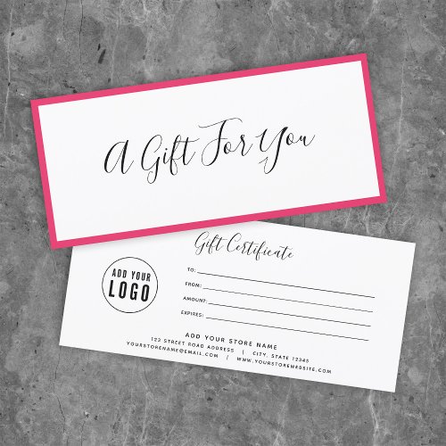 Add Your Logo and Editable Border Gift Certificate