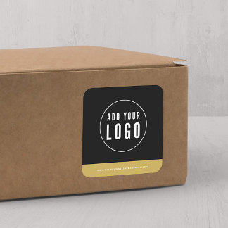 Add Your Logo and Website Address Contrast Colors Square Sticker