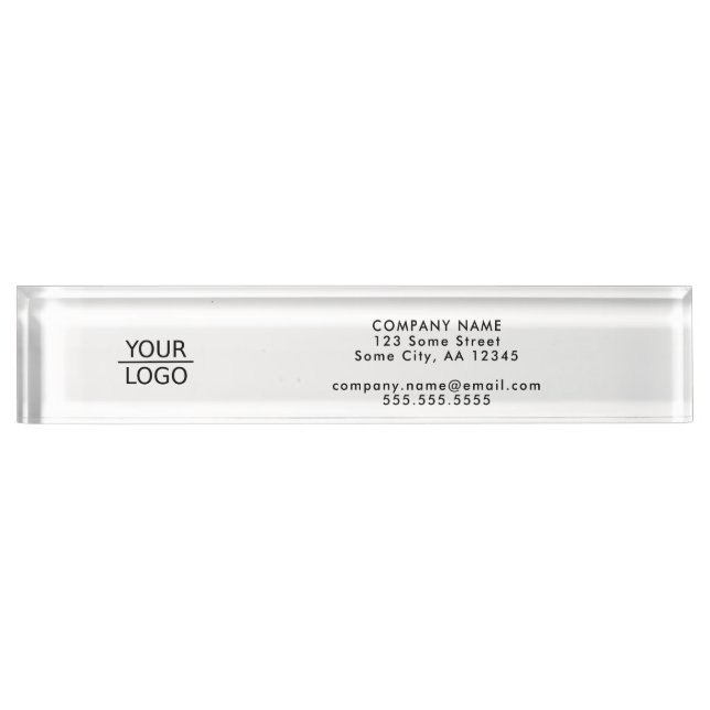 Add your Logo Black and White Company  Desk Name Plate (Front)