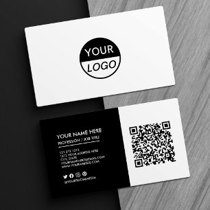 Add Your Logo Black and White Professional Business Card