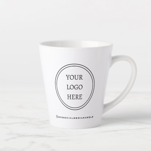 Add Your Logo Black and White Promotional Latte Mug