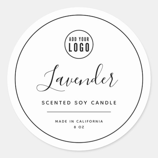Add Your Logo Black Border Round Product Label