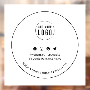 Add Your Logo Black Border Social Media Branding Window Cling