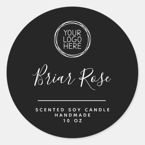 Add Your Logo Black Candle  Classic Round Sticker