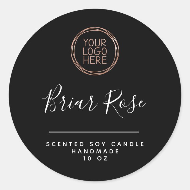 Add Your Logo Black Candle Product Label (Front)