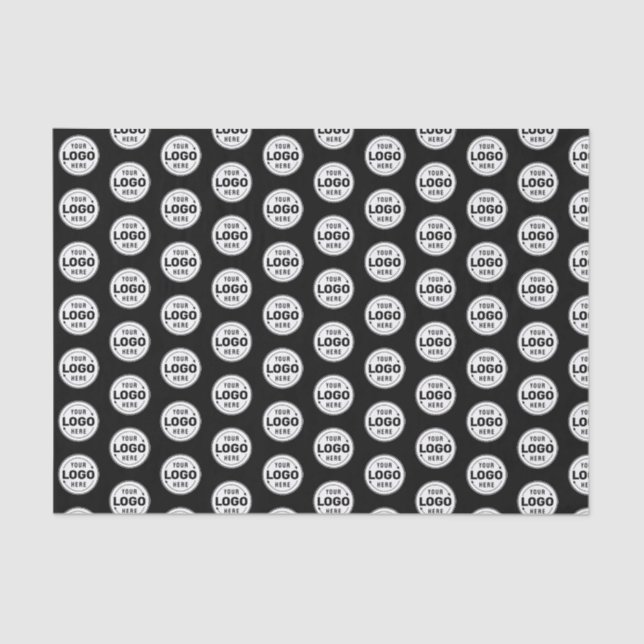 Add Your Logo Black Custom Branded Packaging Tissue Paper (Front)