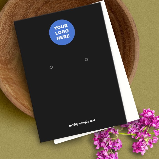 Add Your Logo Black  Earring Display Card (Creator Uploaded)