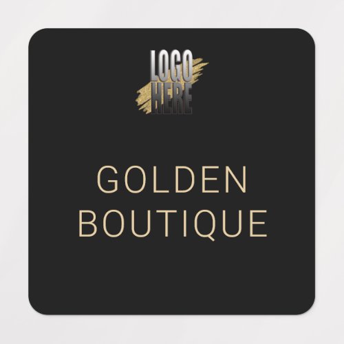 Add Your Logo Black Gold Business Name clothing Labels