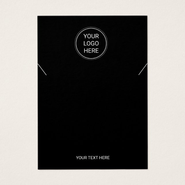 Add Your Logo Black Necklace Display Cards (Front)