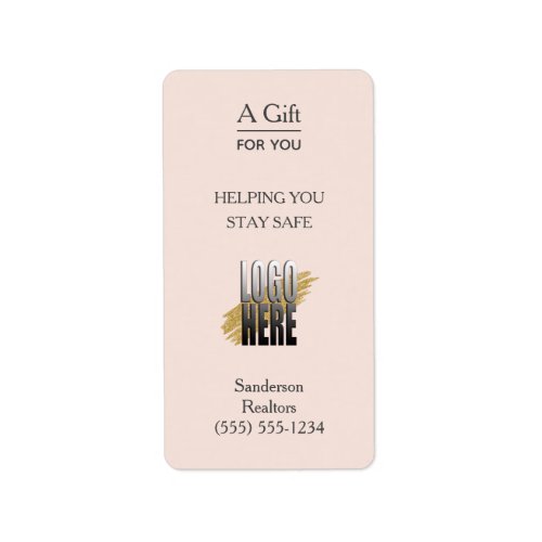 Add Your Logo Blush Business Promotional Label