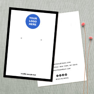 Add Your Logo Border Earring Display Card
