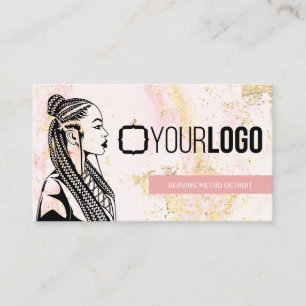 Add Your Logo Braid Stylist or Hair Braiding Salon Business Card