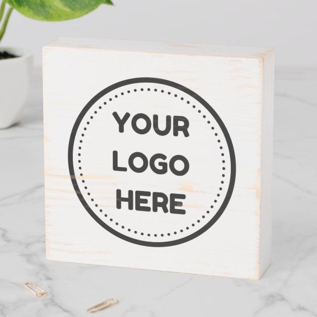 Add Your Logo Business Café Coffee Shop Salon Wooden Box Sign (In Situ Horizontal)