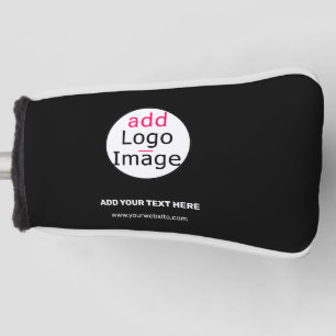 Add Your Logo Business Chic Customizable Black Golf Head Cover