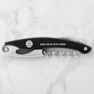 Add Your Logo Business Chic Customizable Black Waiter's Corkscrew