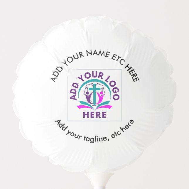 ADD YOUR LOGO Business Church Merchandise Balloon (Front)