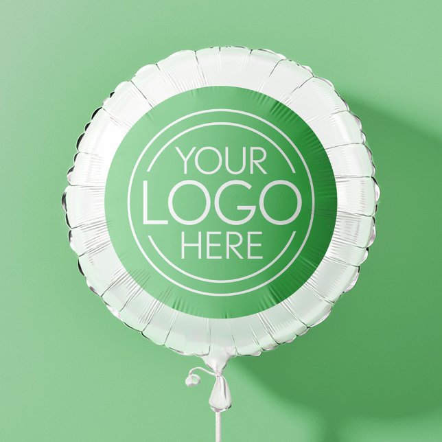 Add Your Logo Business Corporate Modern Green Balloon (Custom Mylar Balloon with Your Logo)