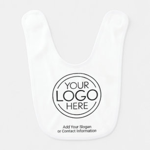 Add Your Logo Business Corporate Modern Minimalist Baby Bib