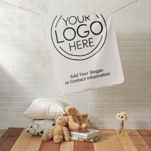 Add Your Logo Business Corporate Modern Minimalist Baby Blanket