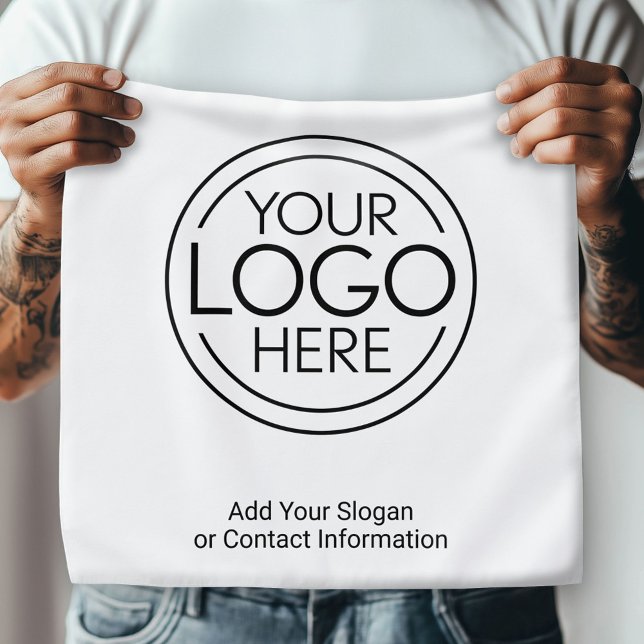 Add Your Logo Business Corporate Modern Minimalist Bandana (Custom Logo Bandana)