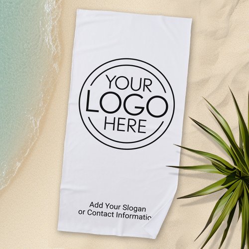 Add Your Logo Business Corporate Modern Minimalist Beach Towel