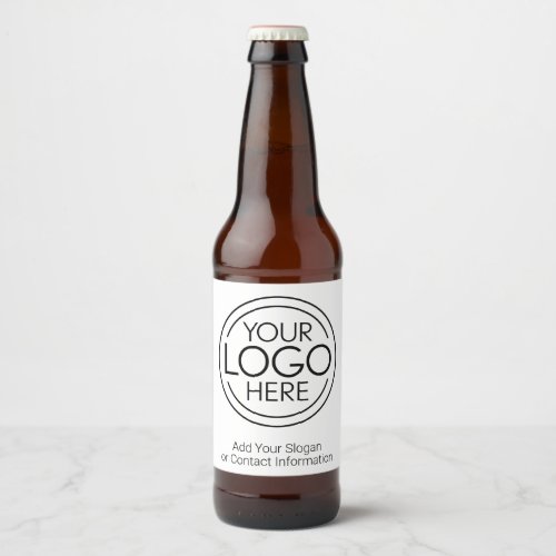 Add Your Logo Business Corporate Modern Minimalist Beer Bottle Label