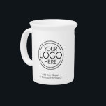 Add Your Logo Business Corporate Modern Minimalist Beverage Pitcher<br><div class="desc">Perfect for an office party or presentation, these logo pitchers are simple in design. You can change the background color to match the color that coordinates with your company logo. The extra lines of type can be used for company contact information or for a place to add a special occasion...</div>