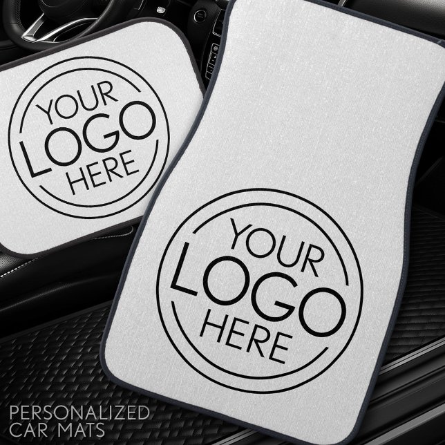 Add Your Logo Business Corporate Modern Minimalist Car Floor Mat (Personalized Car Mats)