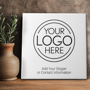 Add Your Logo Business Corporate Modern Minimalist Ceramic Tile
