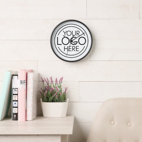 Add Your Logo Business Corporate Modern Minimalist Clock
