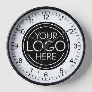Add Your Logo Business Corporate Modern Minimalist Clock