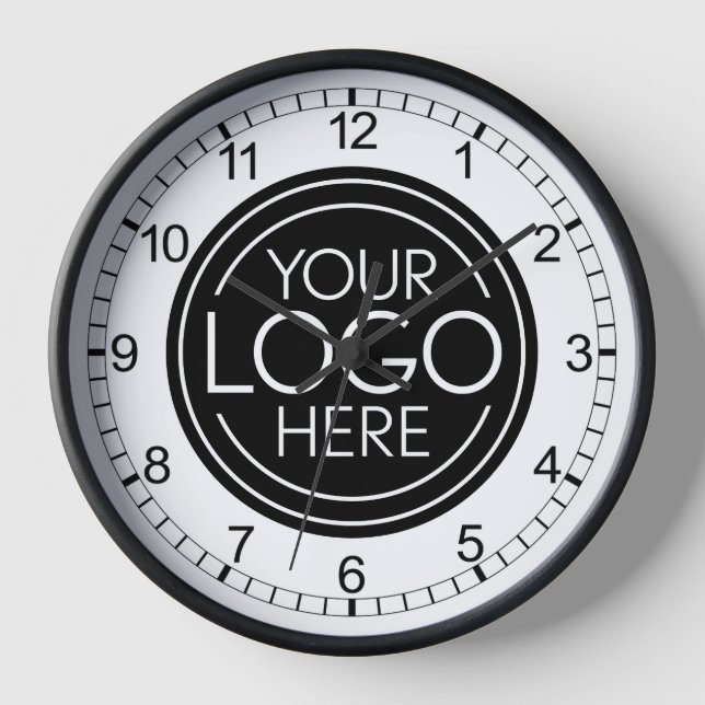 Add Your Logo Business Corporate Modern Minimalist Clock (Front)