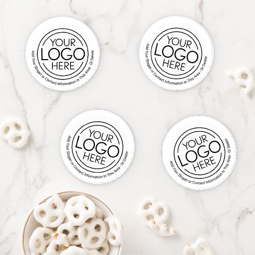 Add Your Logo Business Corporate Modern Minimalist Coaster Set
